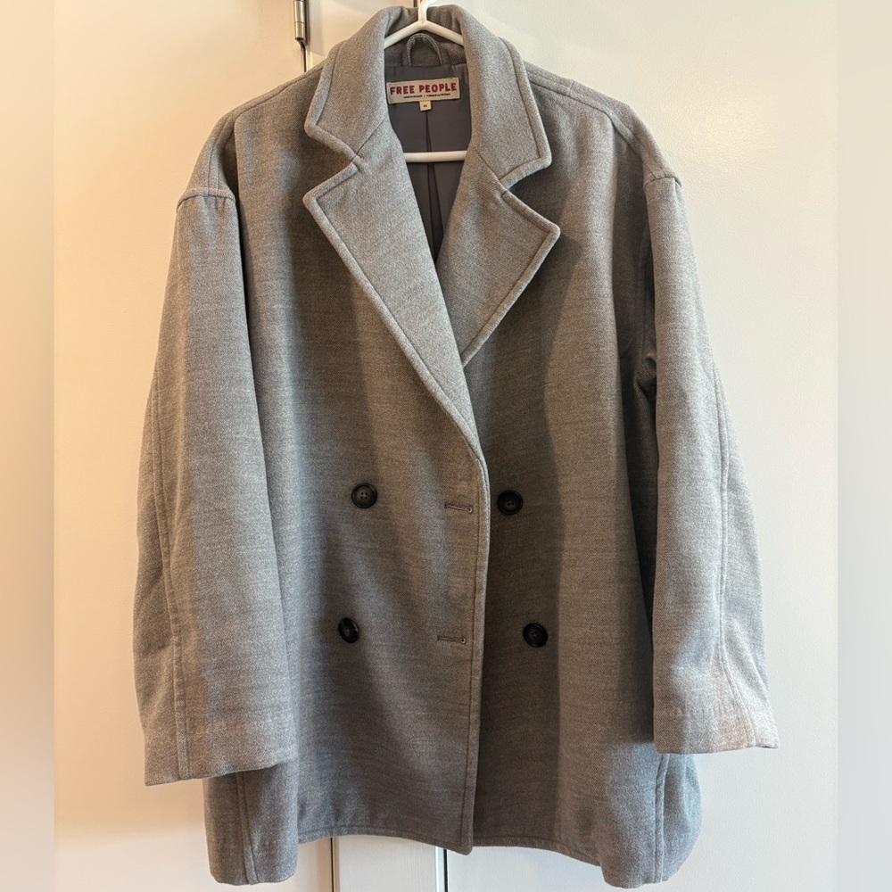 Oversized Grey Peacoat